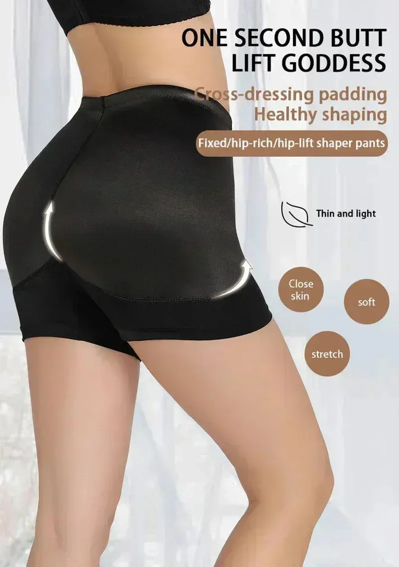 High-Waisted Padded Butt Lifting Shorts – Seamless Hip Enhancer Shapewear for Women