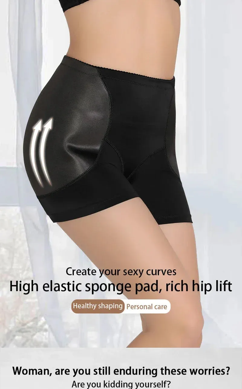 High-Waisted Padded Butt Lifting Shorts – Seamless Hip Enhancer Shapewear for Women