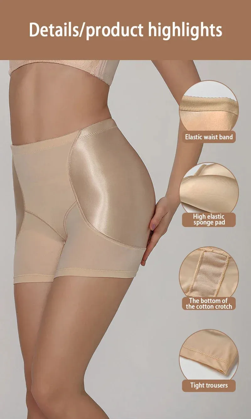 High-Waisted Padded Butt Lifting Shorts – Seamless Hip Enhancer Shapewear for Women
