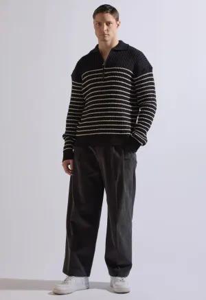 Hudson Half-zip Sweater in Black