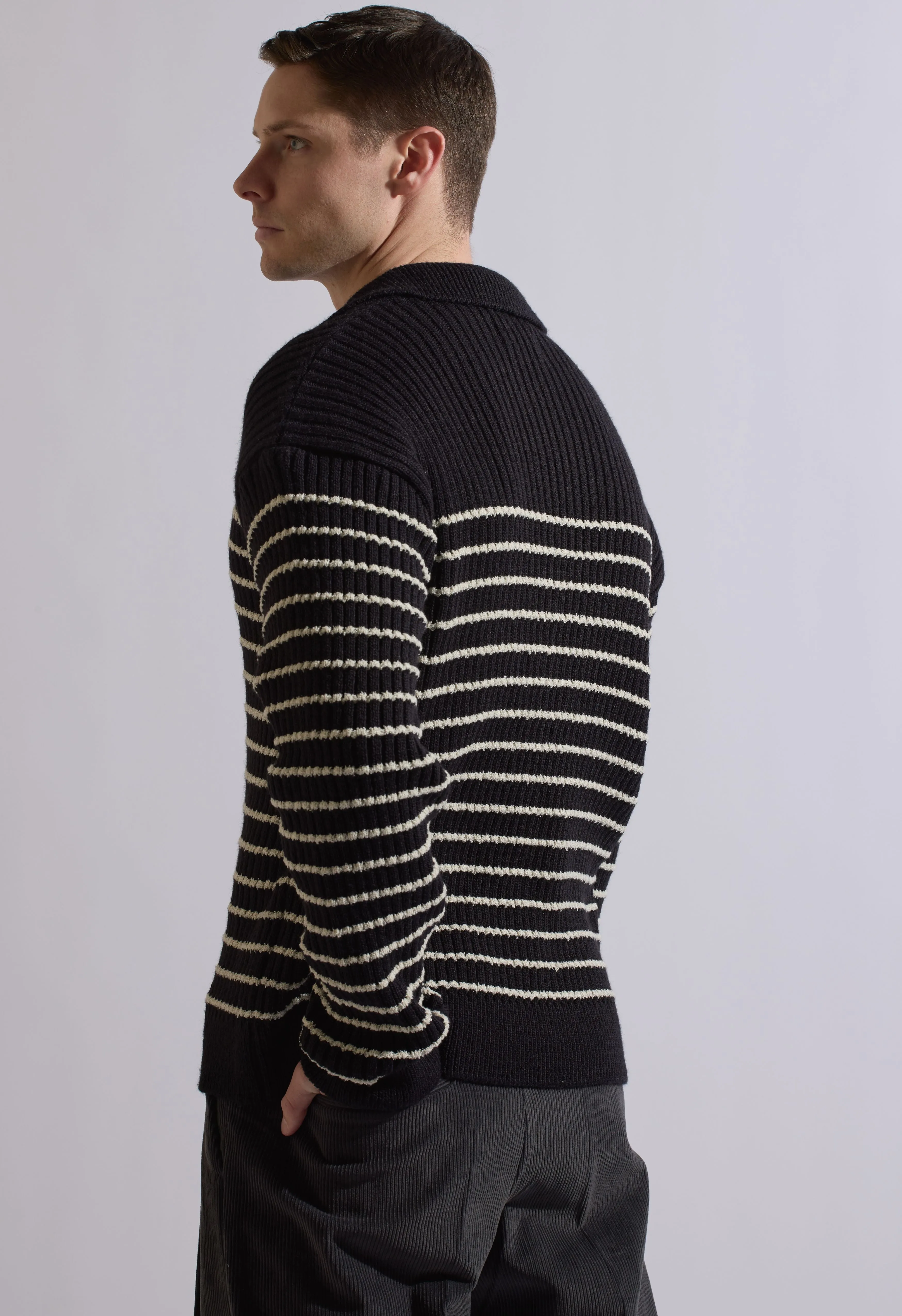 Hudson Half-zip Sweater in Black