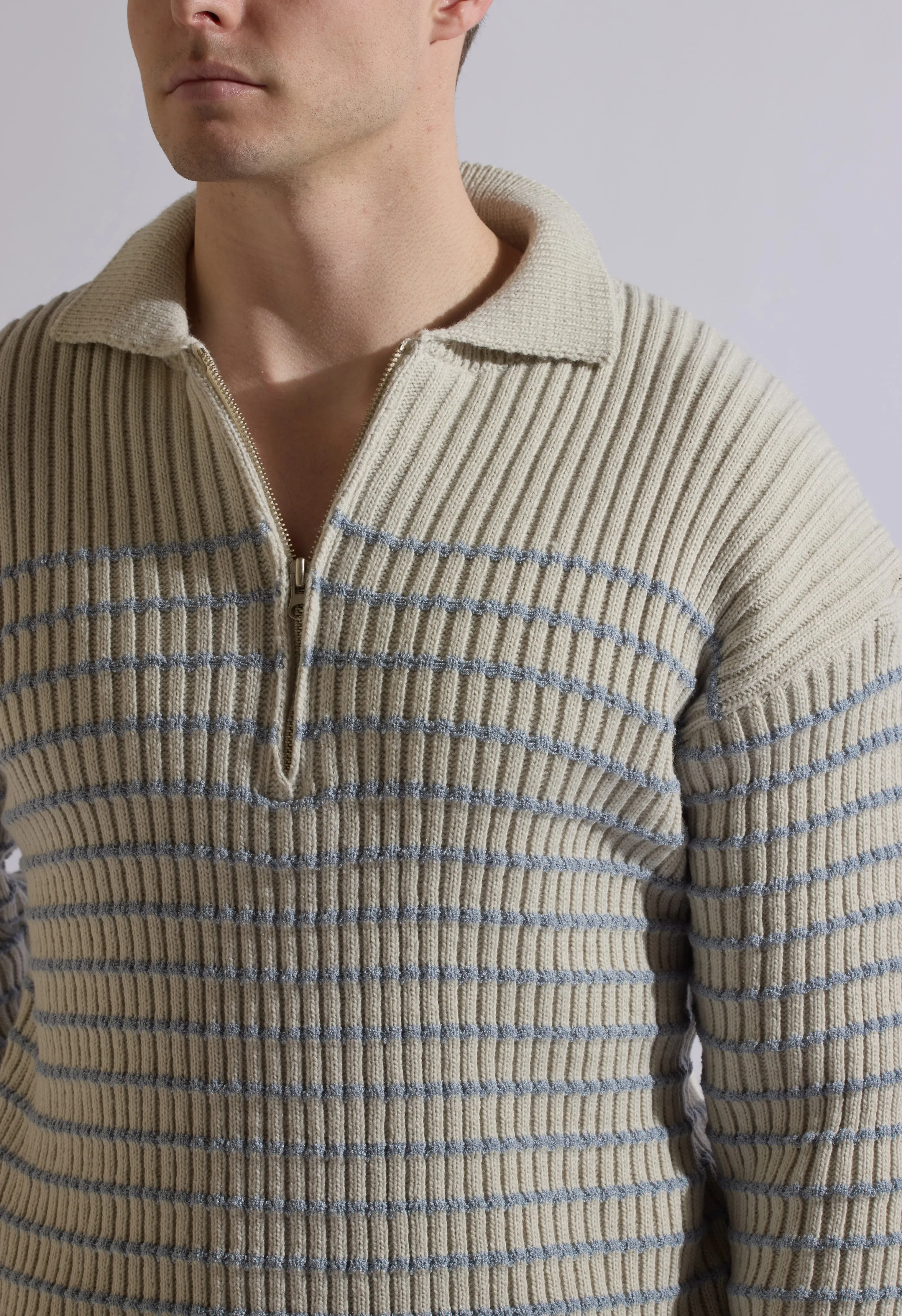Hudson Half-Zip Sweater in Grey