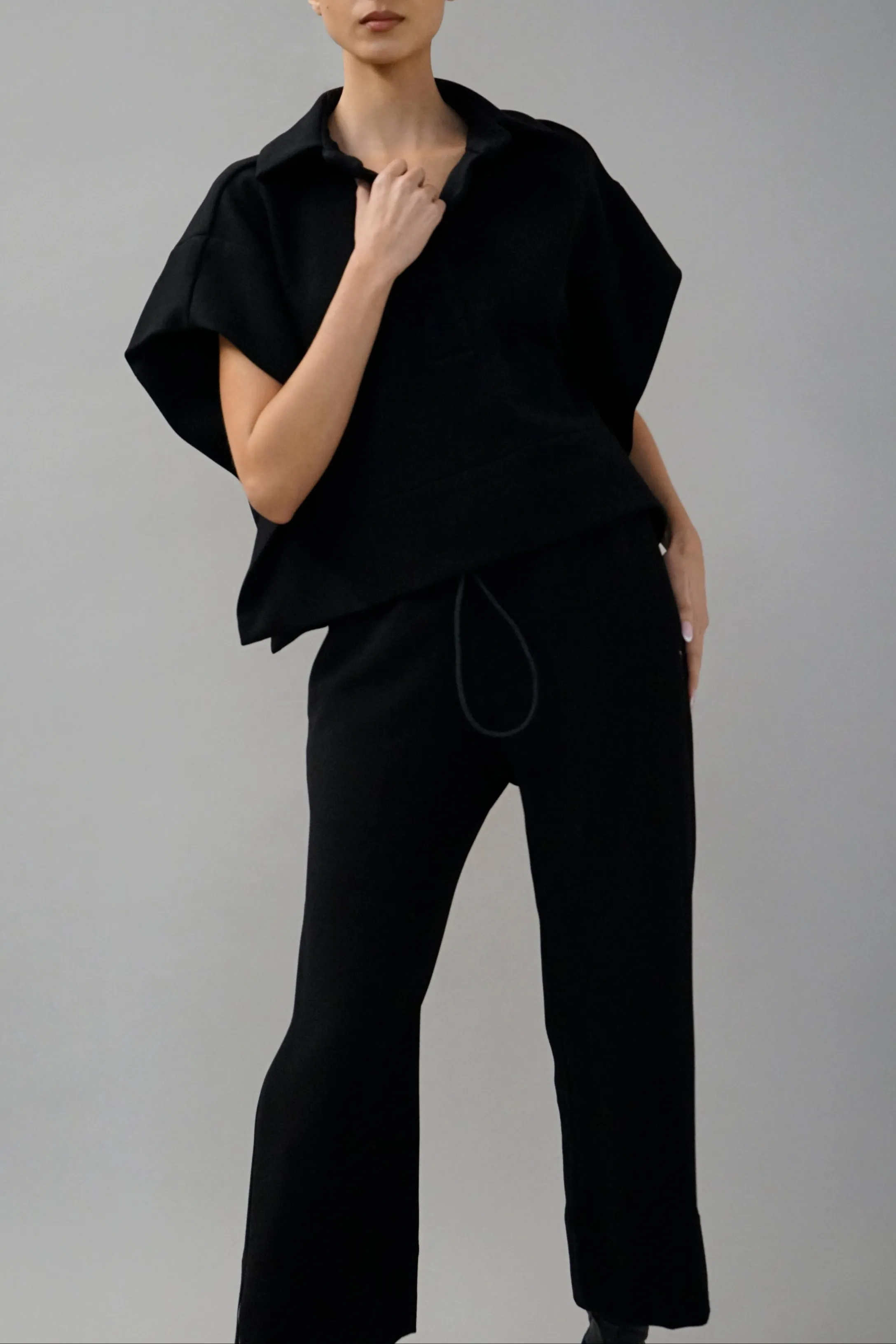 Hugo Black Boxy Modern Polo Top