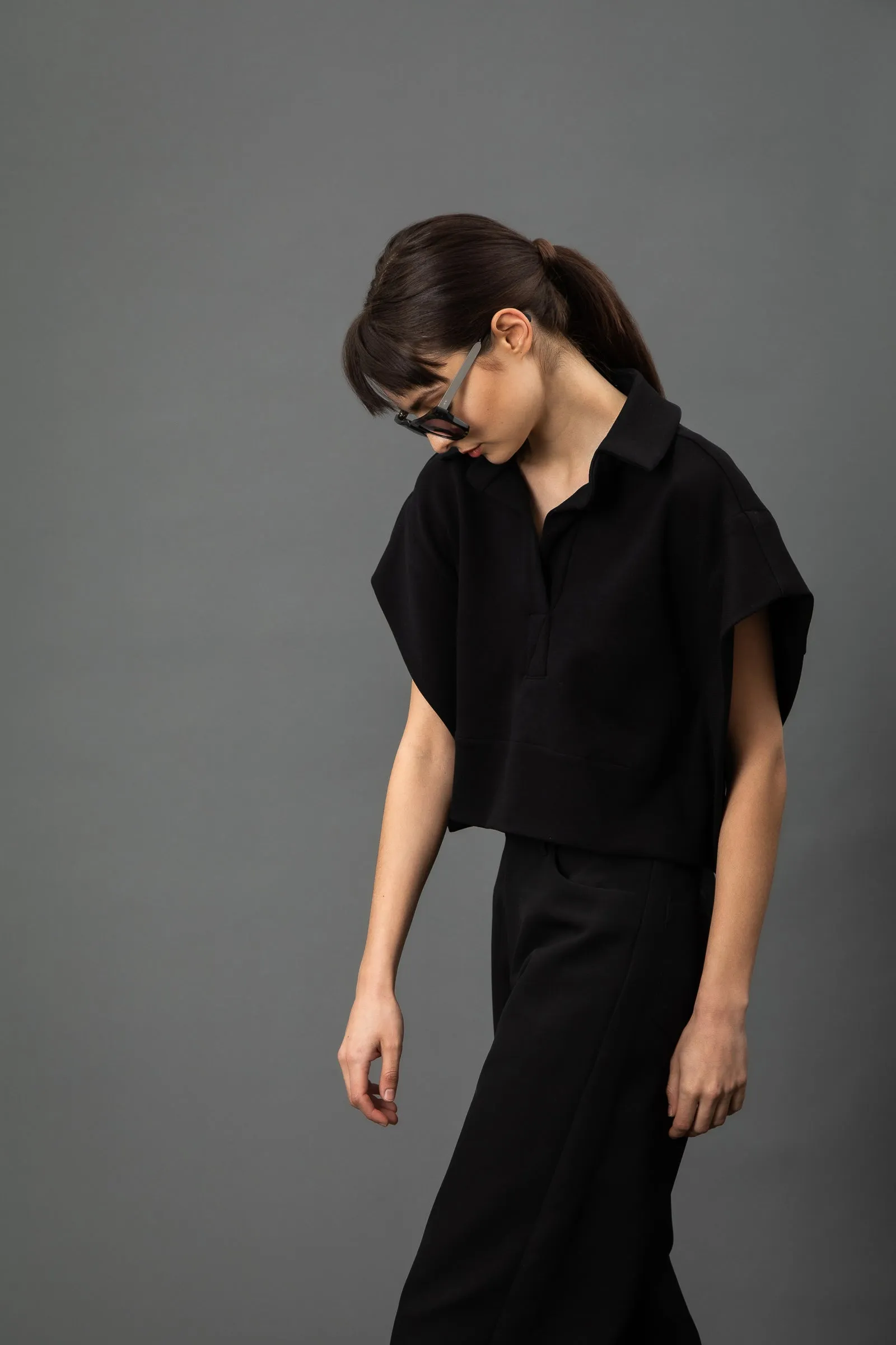 Hugo Black Boxy Modern Polo Top
