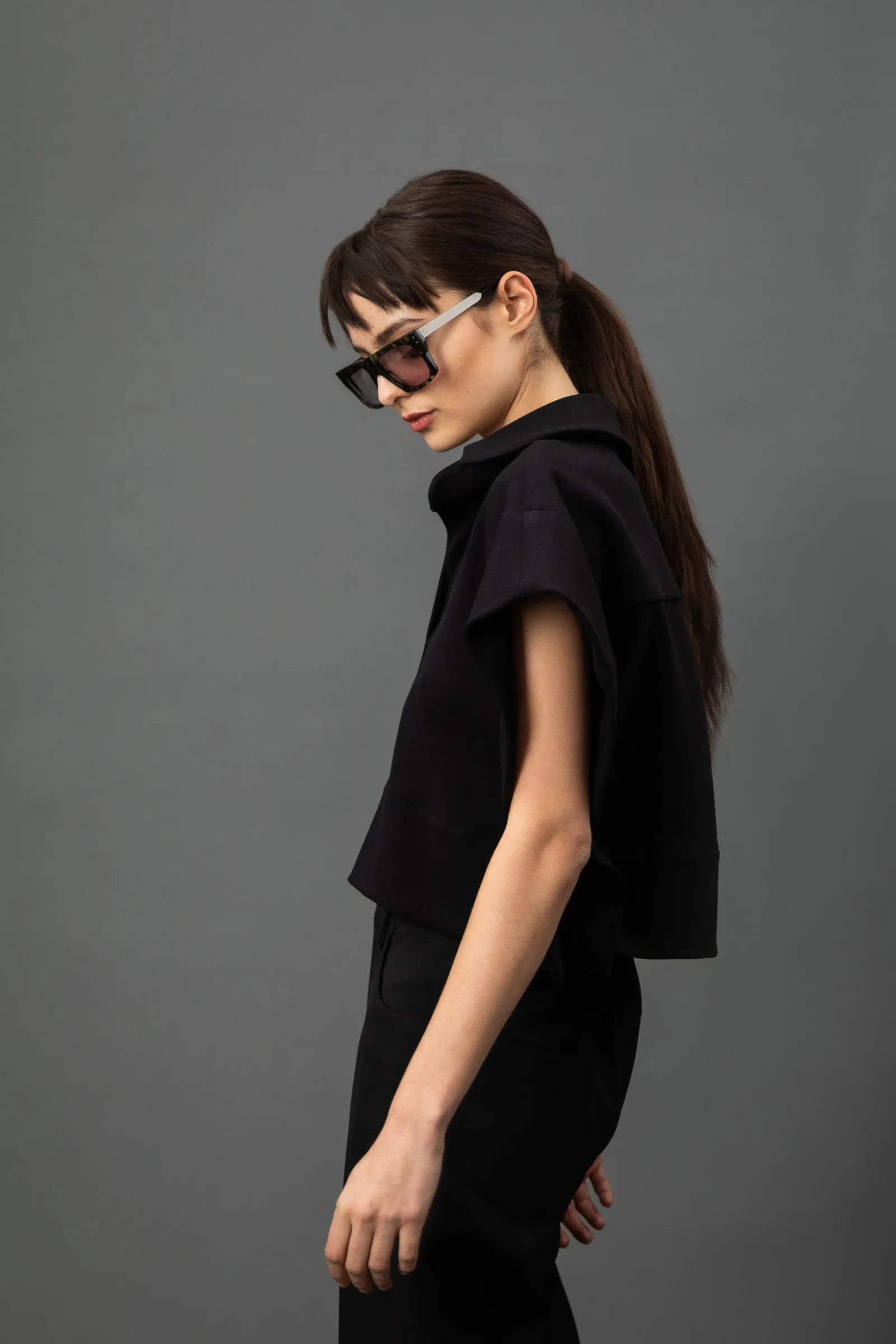 Hugo Black Boxy Modern Polo Top