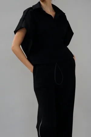 Hugo Black Boxy Modern Polo Top