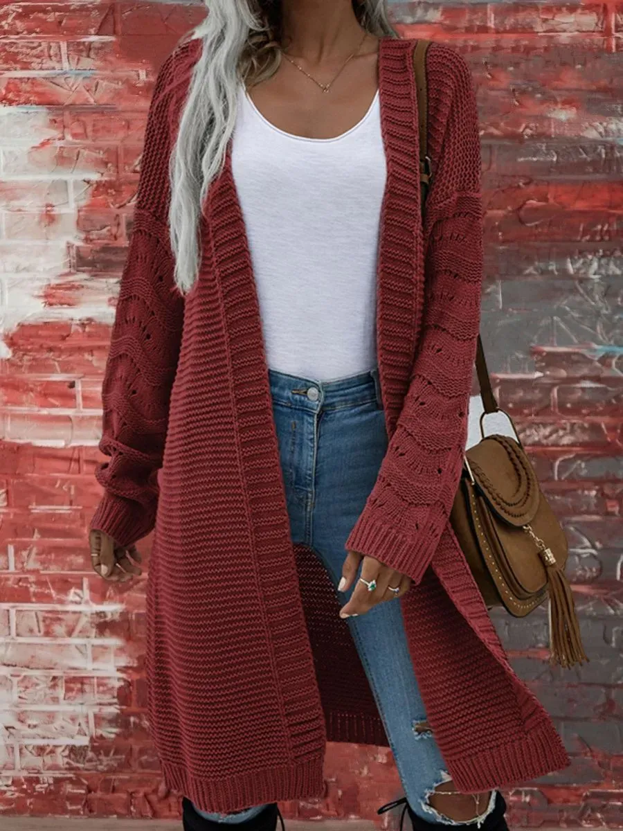 Hush Open Front Long Knit Cardigan Sweater