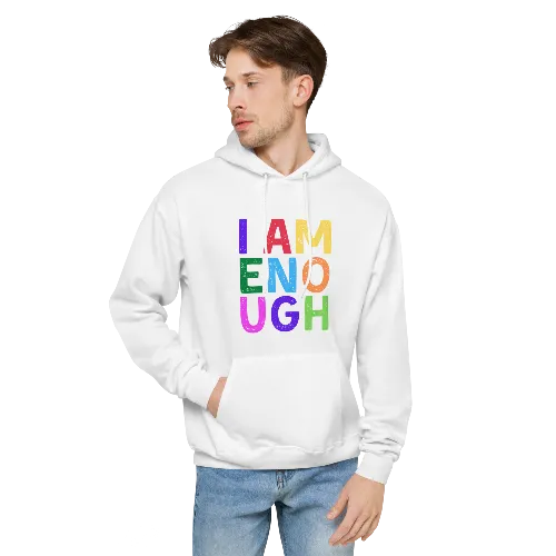 I AM ENOUGH COLOR BLOCK Inspirational Mental Health Hoodie for Men