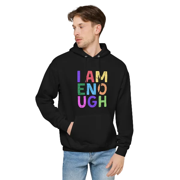 I AM ENOUGH COLOR BLOCK Inspirational Mental Health Hoodie for Men