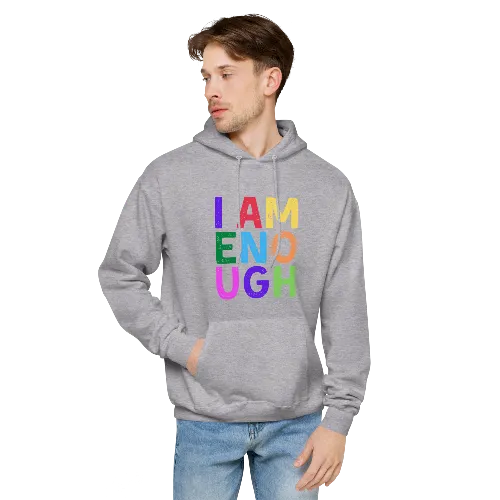 I AM ENOUGH COLOR BLOCK Inspirational Mental Health Hoodie for Men