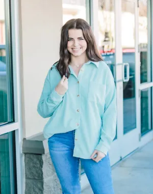 I Chose This Corduroy Shacket in Mint