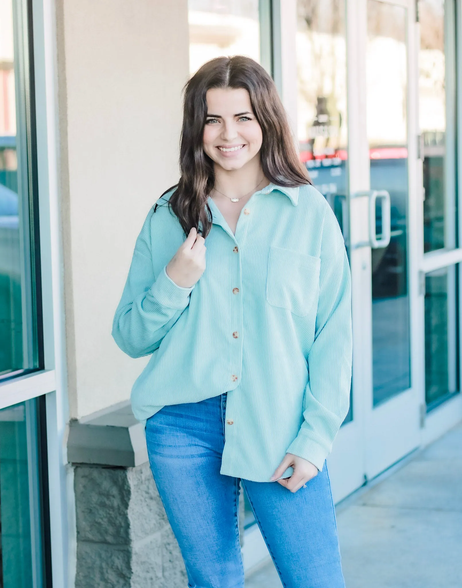I Chose This Corduroy Shacket in Mint