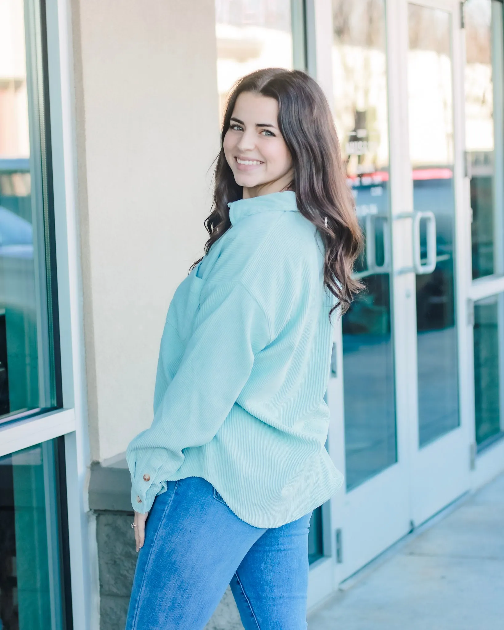 I Chose This Corduroy Shacket in Mint