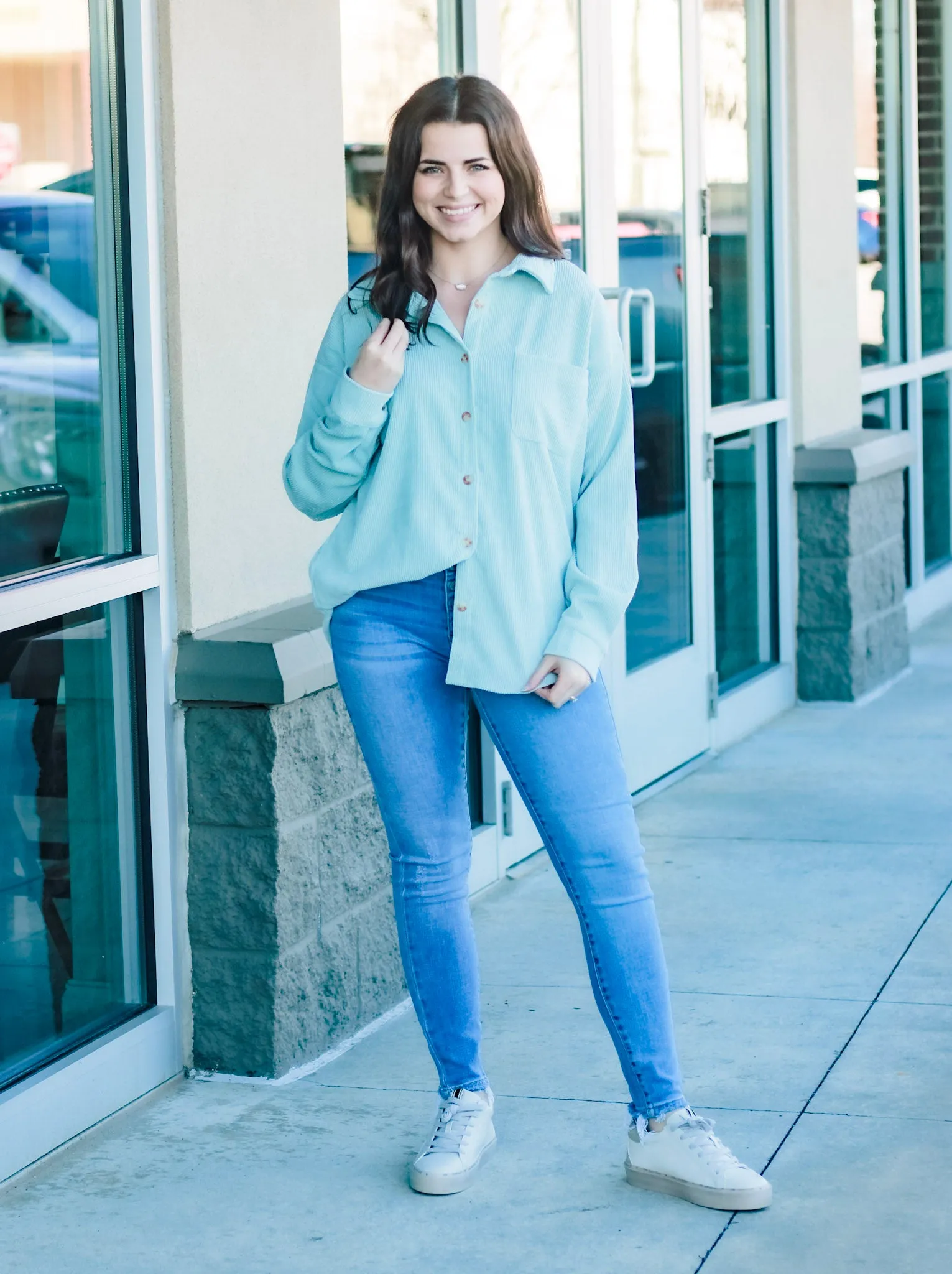 I Chose This Corduroy Shacket in Mint