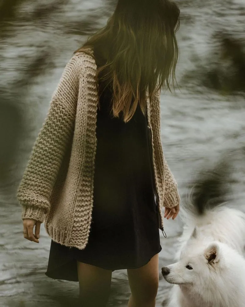 I See You Chunky Cardigan - Stone