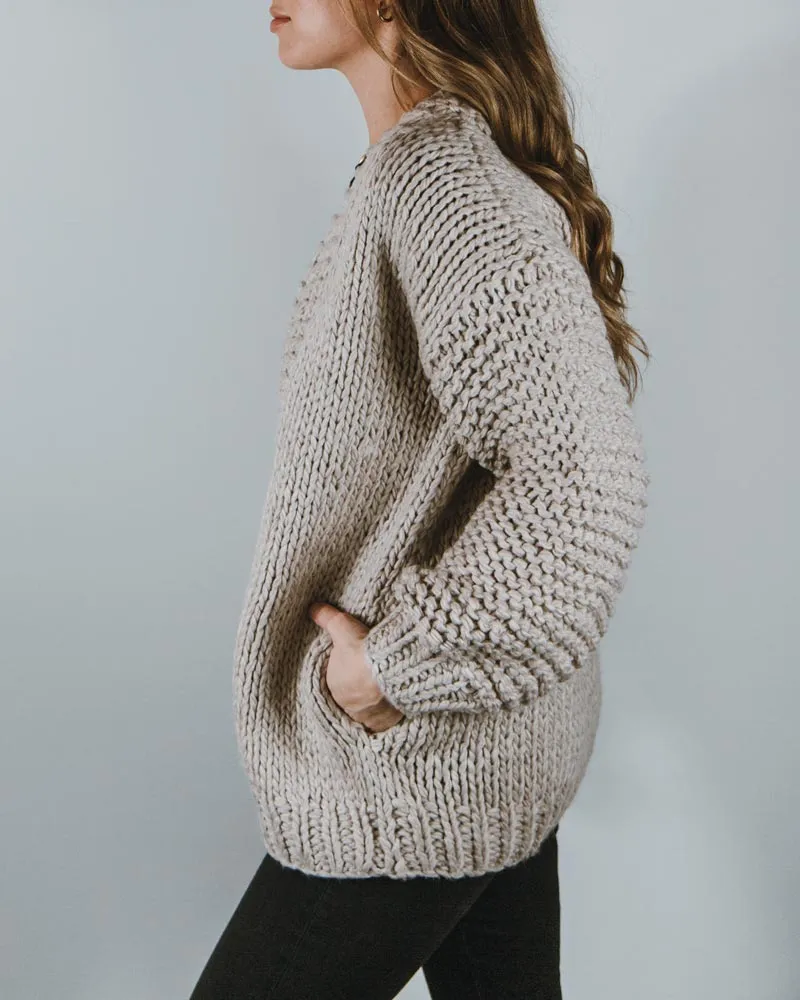 I See You Chunky Cardigan - Stone