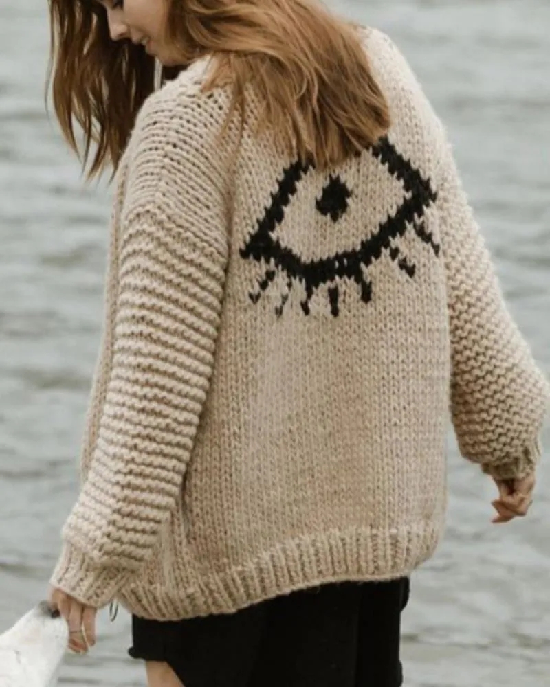 I See You Chunky Cardigan - Stone