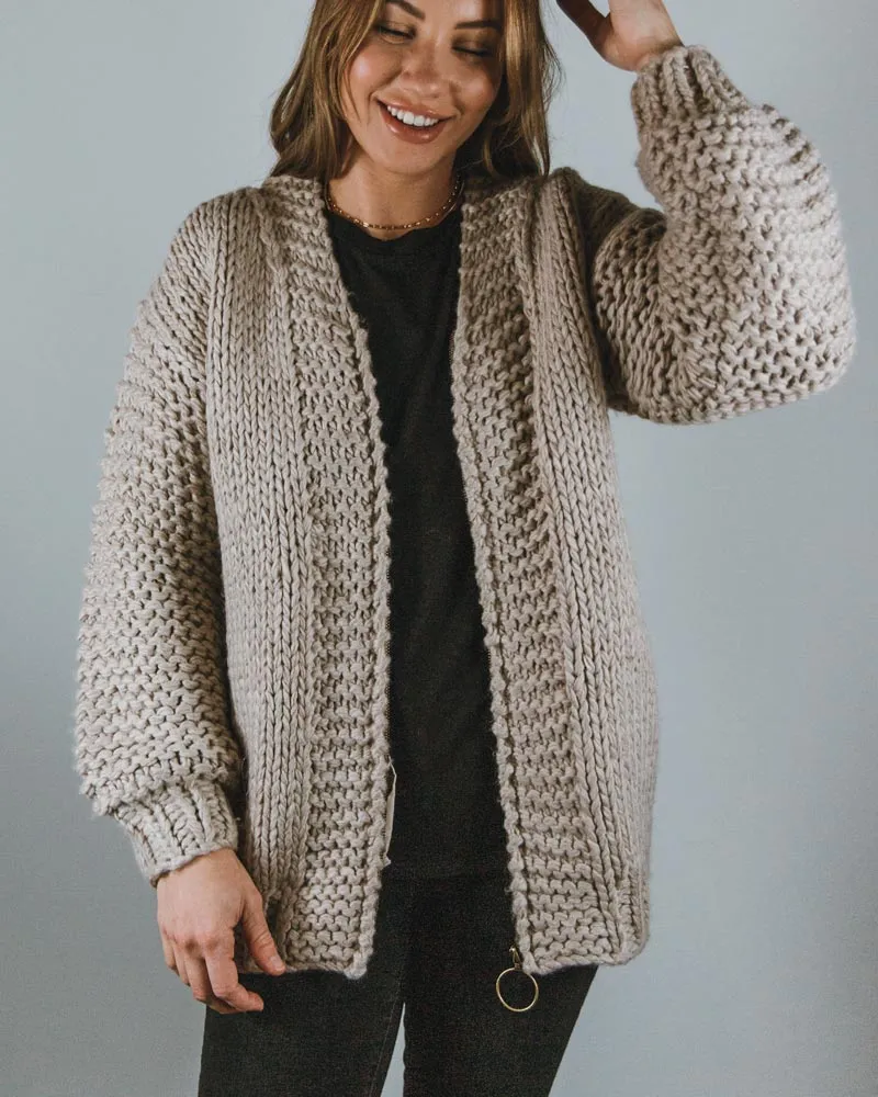 I See You Chunky Cardigan - Stone