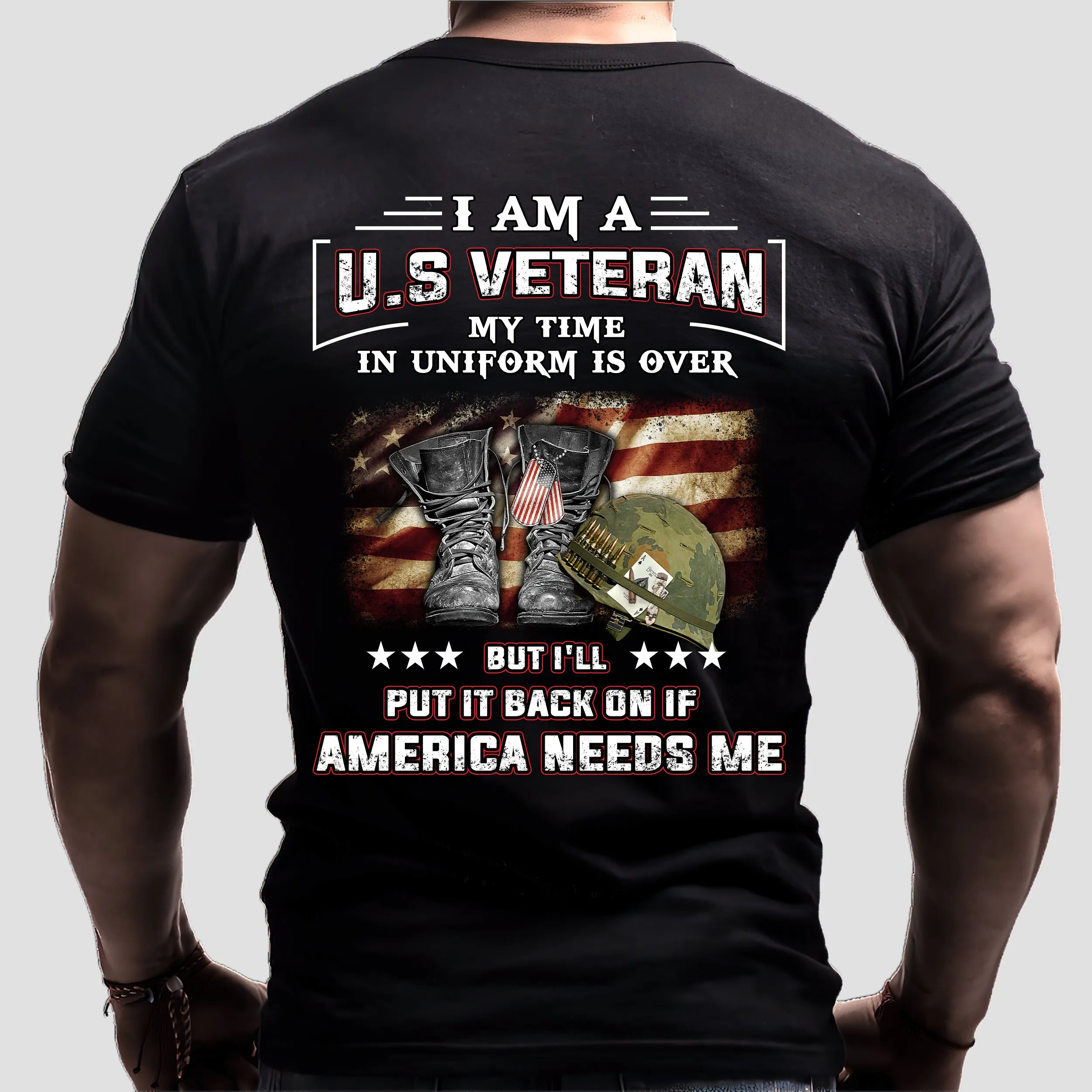 If America Needs Me 2D Black Tshirt 3, Nvc97