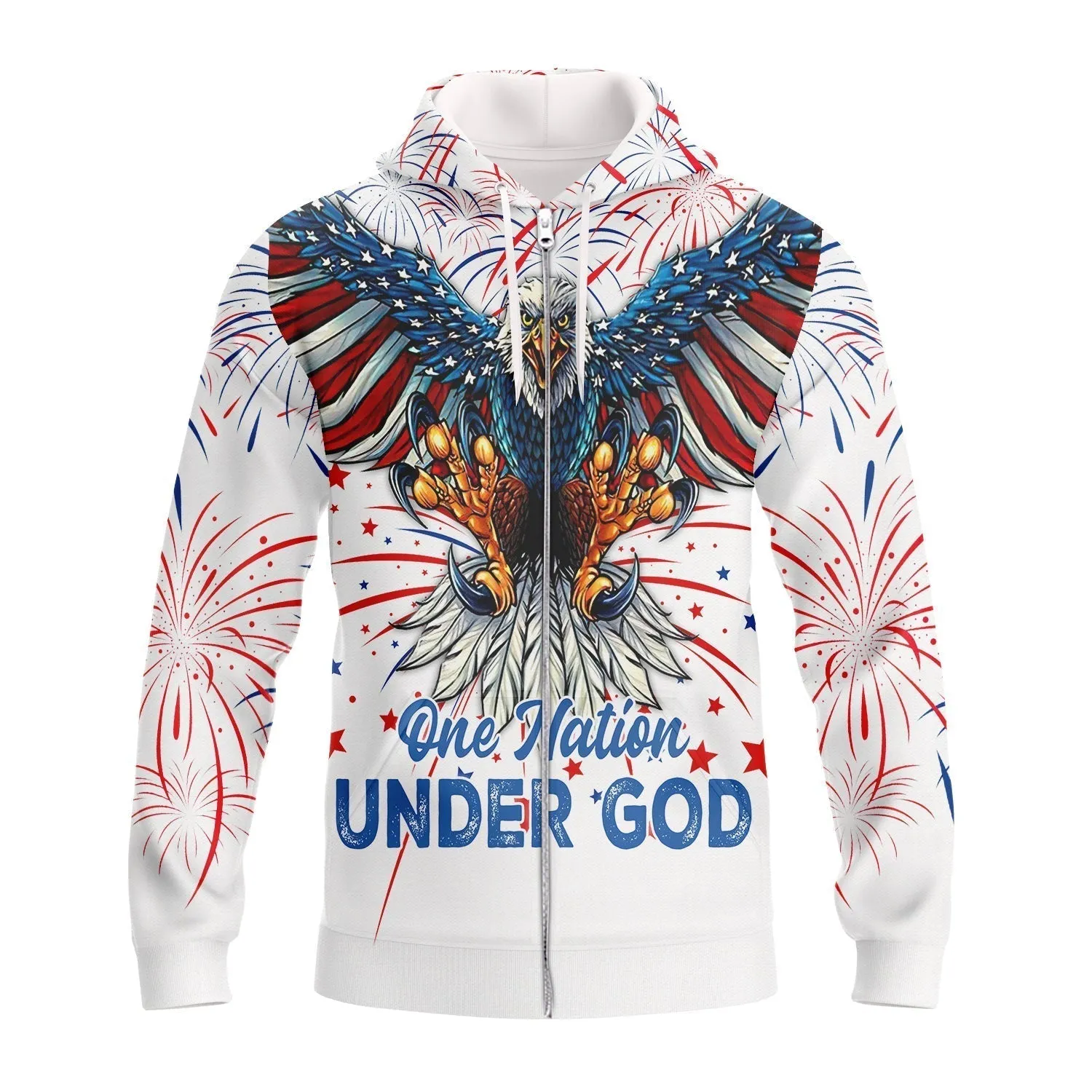 Independence Day Is Coming Ealge One Nation Under God  3D Hoodie Full Print