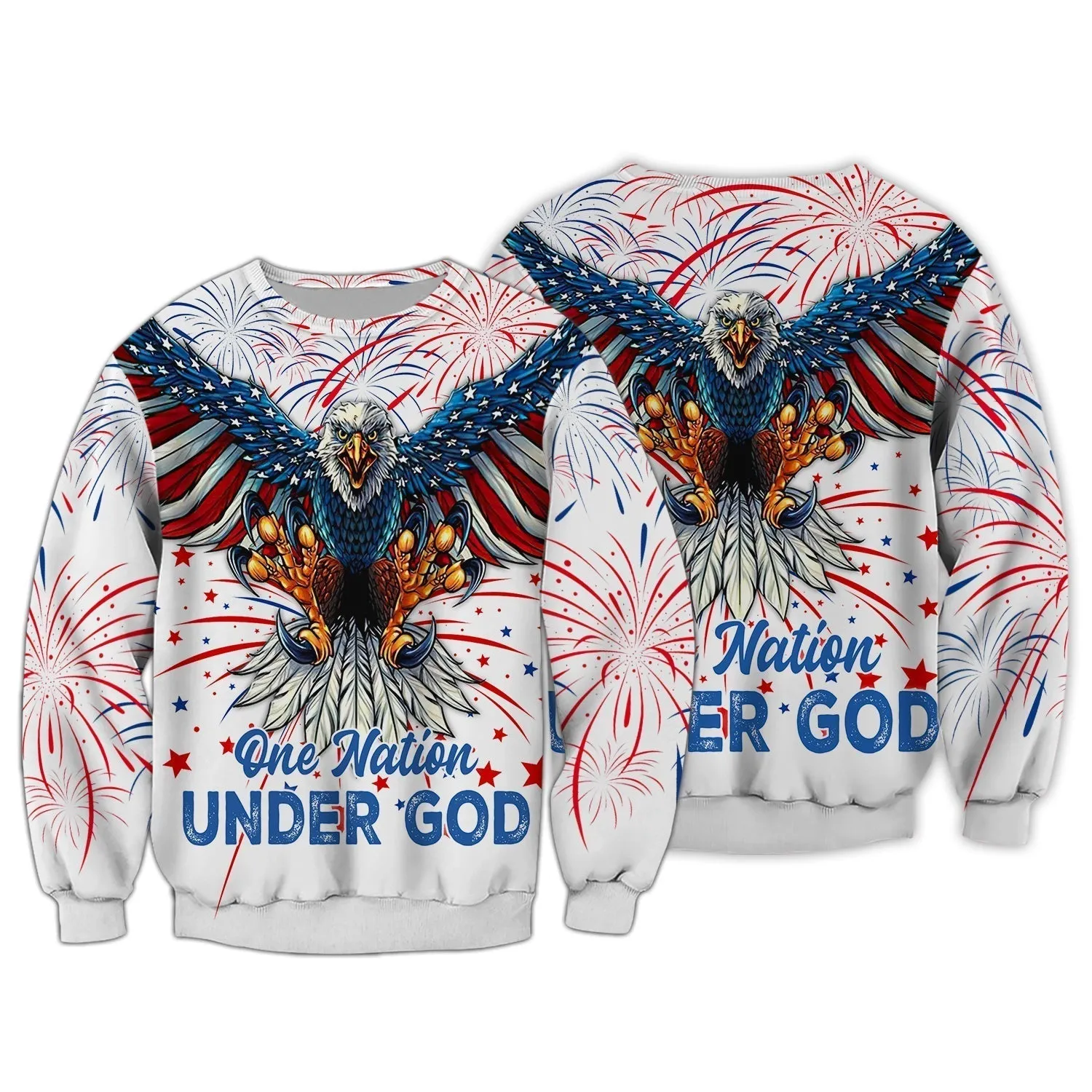 Independence Day Is Coming Ealge One Nation Under God  3D Hoodie Full Print