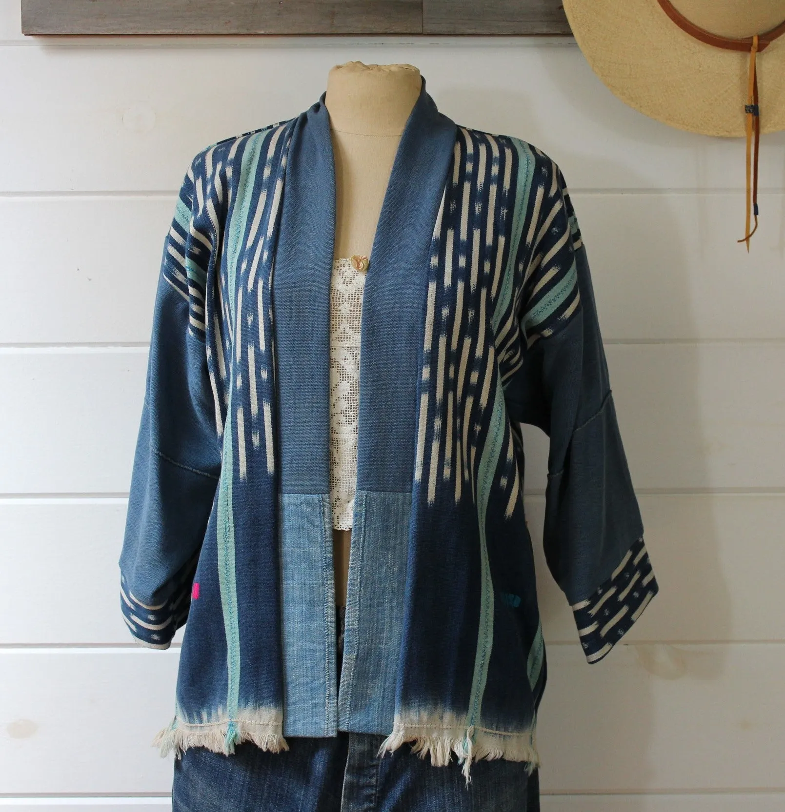 Indigo Ikat Haori Jacket