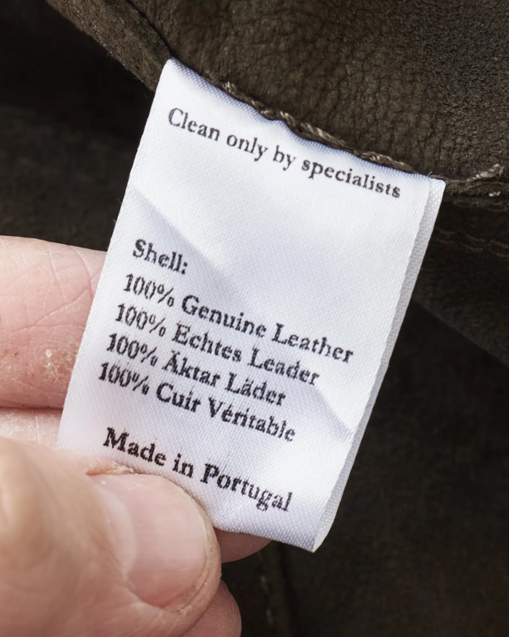 Indigofera Cooper Jacket Goat Skin Suede Dark Olive