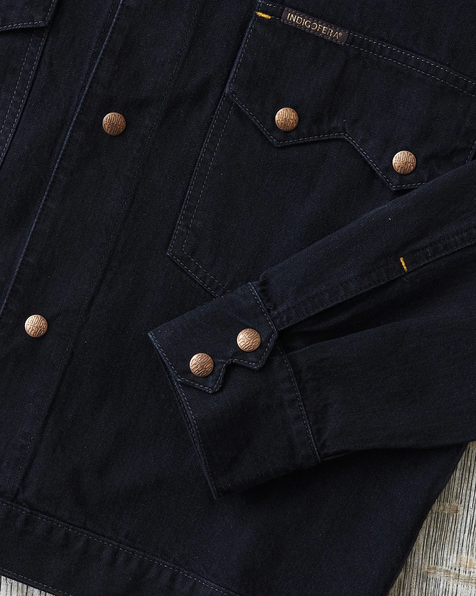 Indigofera Cooper Soot Black Rinsed Denim Jacket