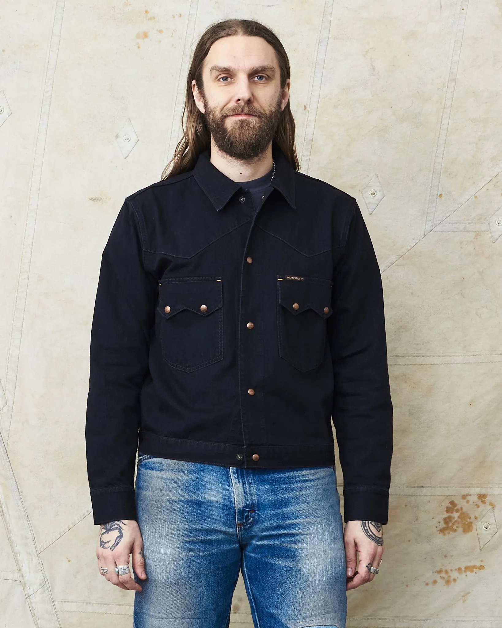 Indigofera Cooper Soot Black Rinsed Denim Jacket