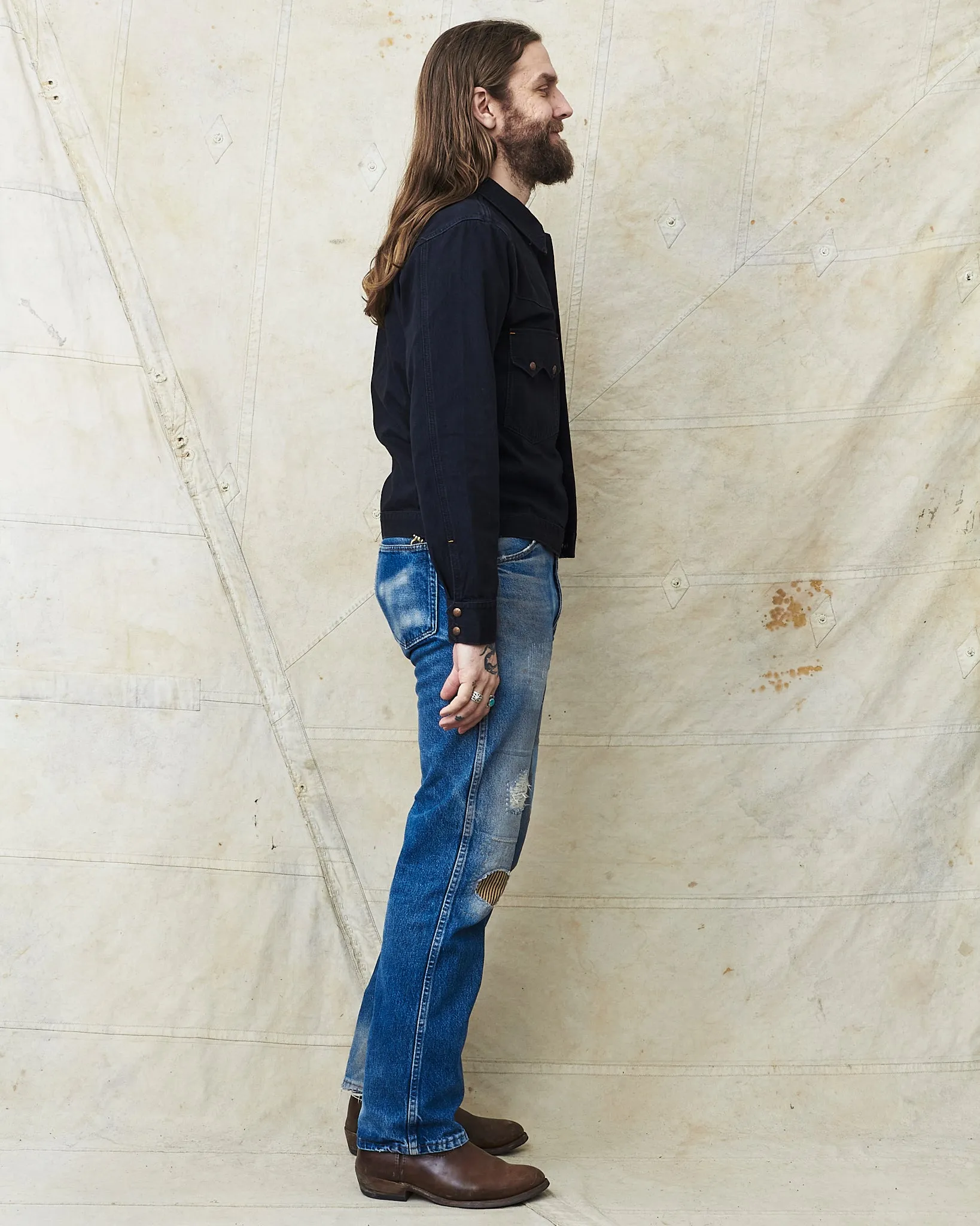 Indigofera Cooper Soot Black Rinsed Denim Jacket