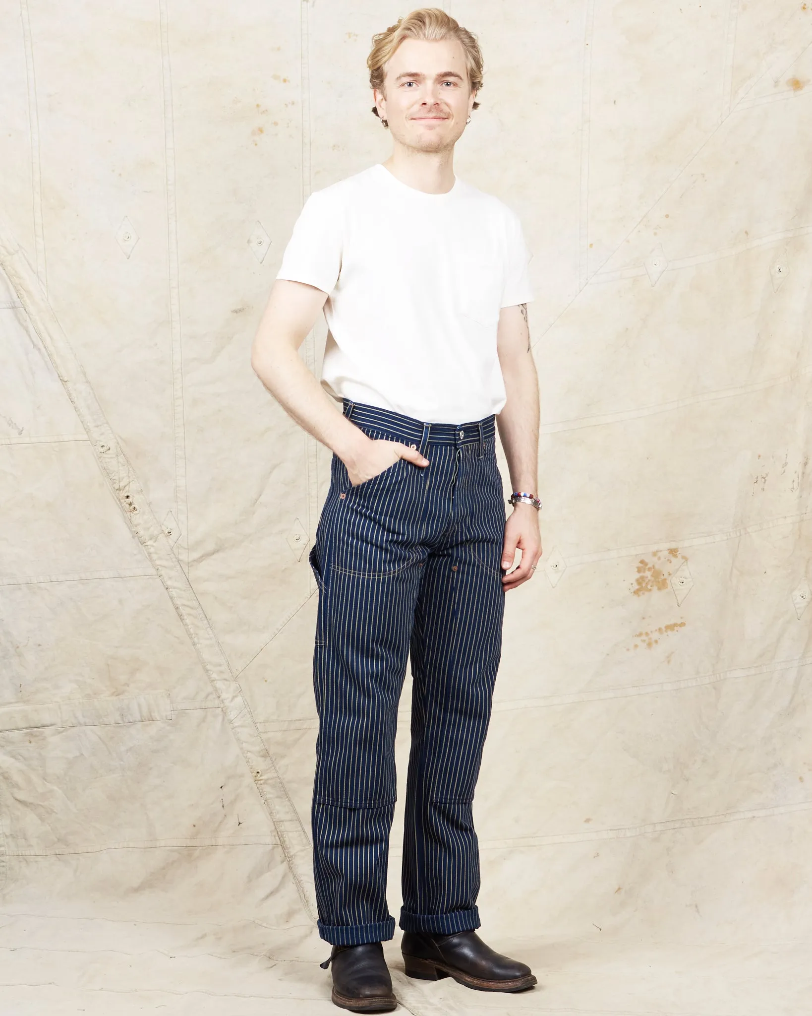 Indigofera Wendell Pants Single Stripe Rinsed