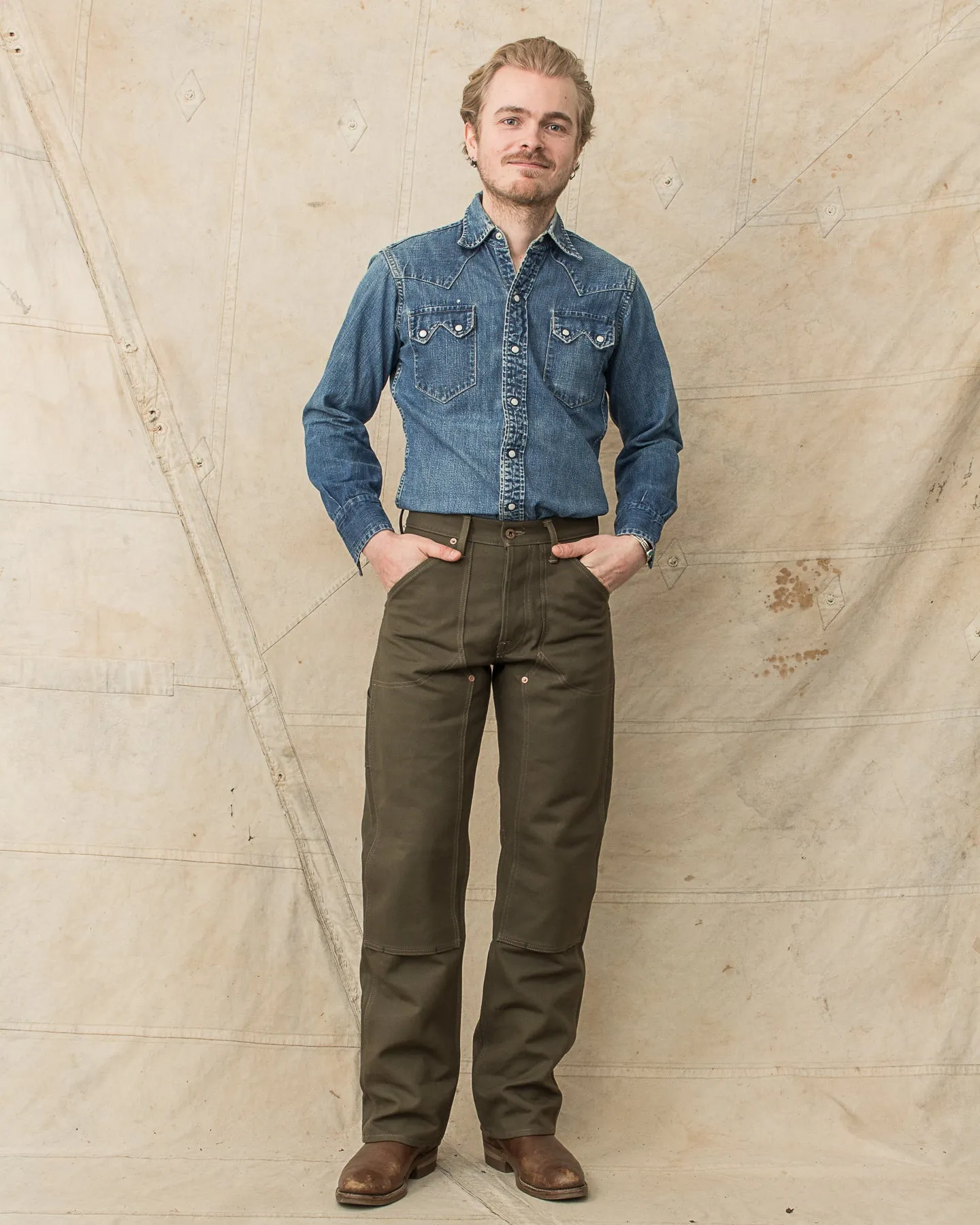 Indigofera Wendell Pants Smithson Canvas Desert Moss