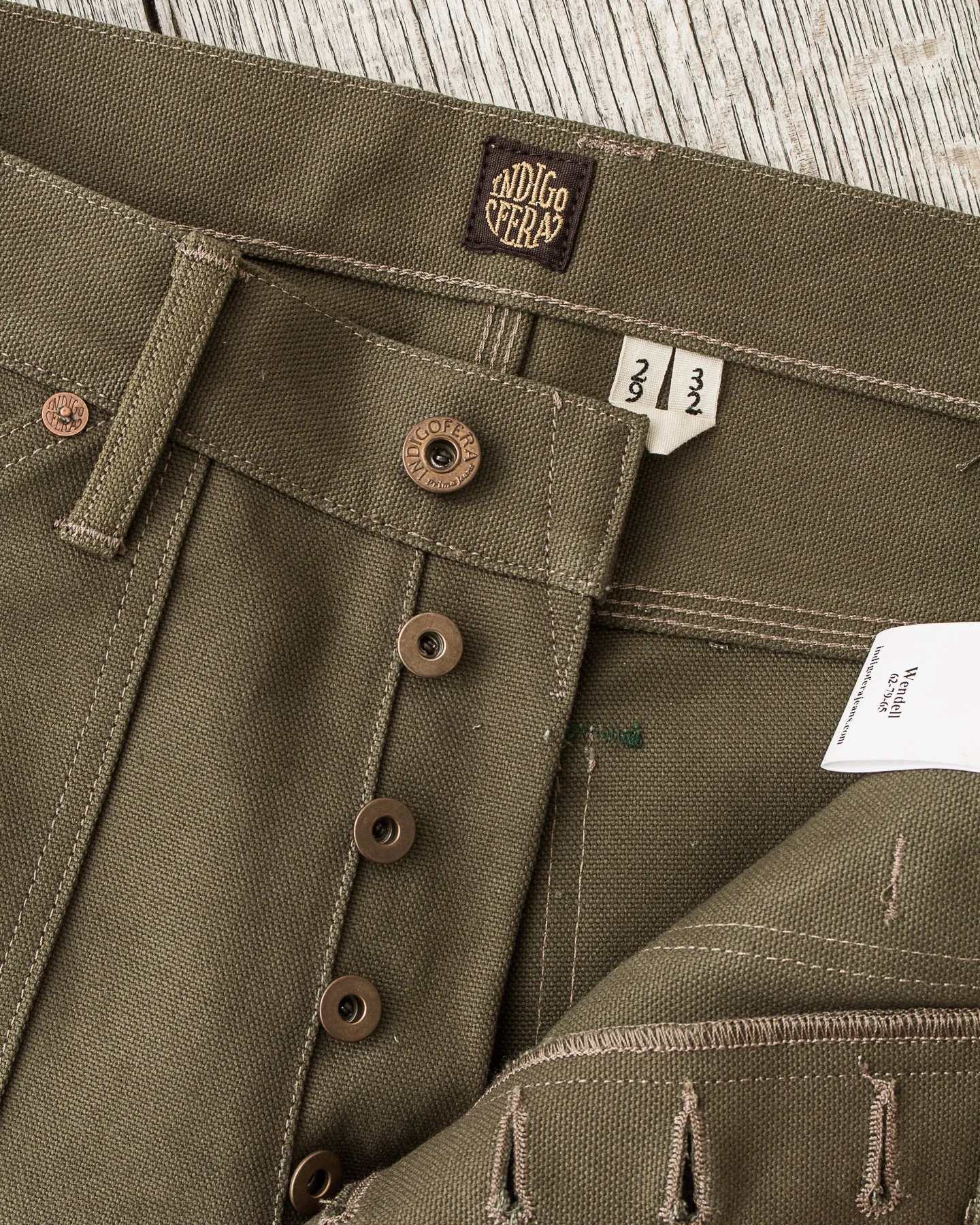Indigofera Wendell Pants Smithson Canvas Desert Moss