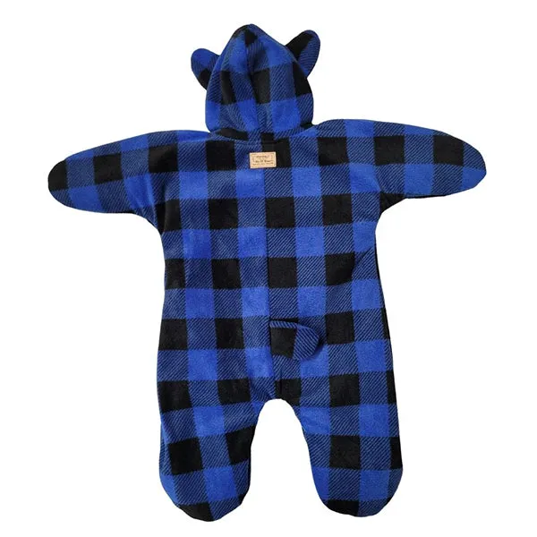INFANT BUNTING BAG BEAR BUFFALO CHECK BLUE