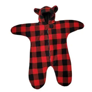 INFANT BUNTING BAG BEAR BUFFALO CHECK RED