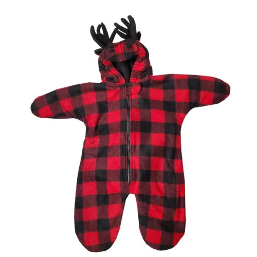INFANT BUNTING BAG MOOSE BUFFALO CHECK RED