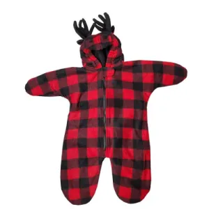 INFANT BUNTING BAG MOOSE BUFFALO CHECK RED