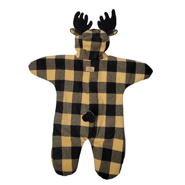 INFANT BUNTING BAG MOOSE BUFFALO CHECK TAN