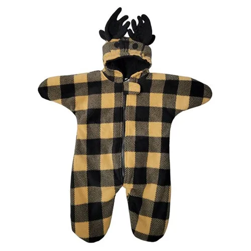 INFANT BUNTING BAG MOOSE BUFFALO CHECK TAN