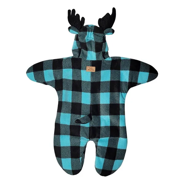 INFANT BUNTING BAG MOOSE BUFFALO CHECK TEAL