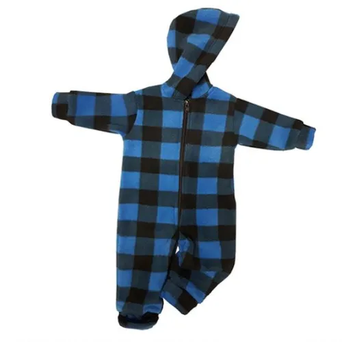 INFANT HOODED ONESIE BUFFALO CHECK BLUE