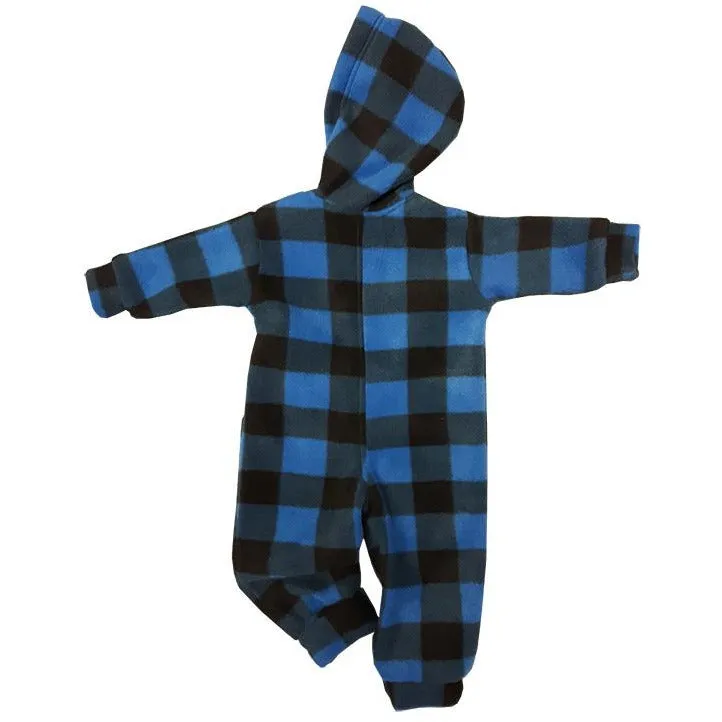 INFANT HOODED ONESIE BUFFALO CHECK BLUE