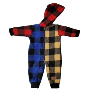 INFANT HOODED ONESIE BUFFALO CHECK SPICE