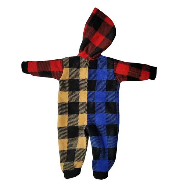 INFANT HOODED ONESIE BUFFALO CHECK SPICE