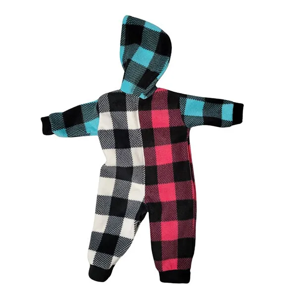 INFANT HOODED ONESIE BUFFALO CHECK SUGAR