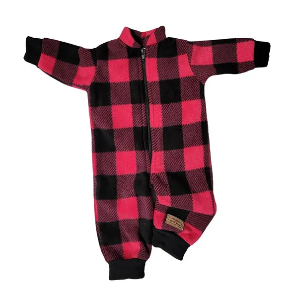 INFANT ONESIE BUFFALO CHECK FUCHSIA