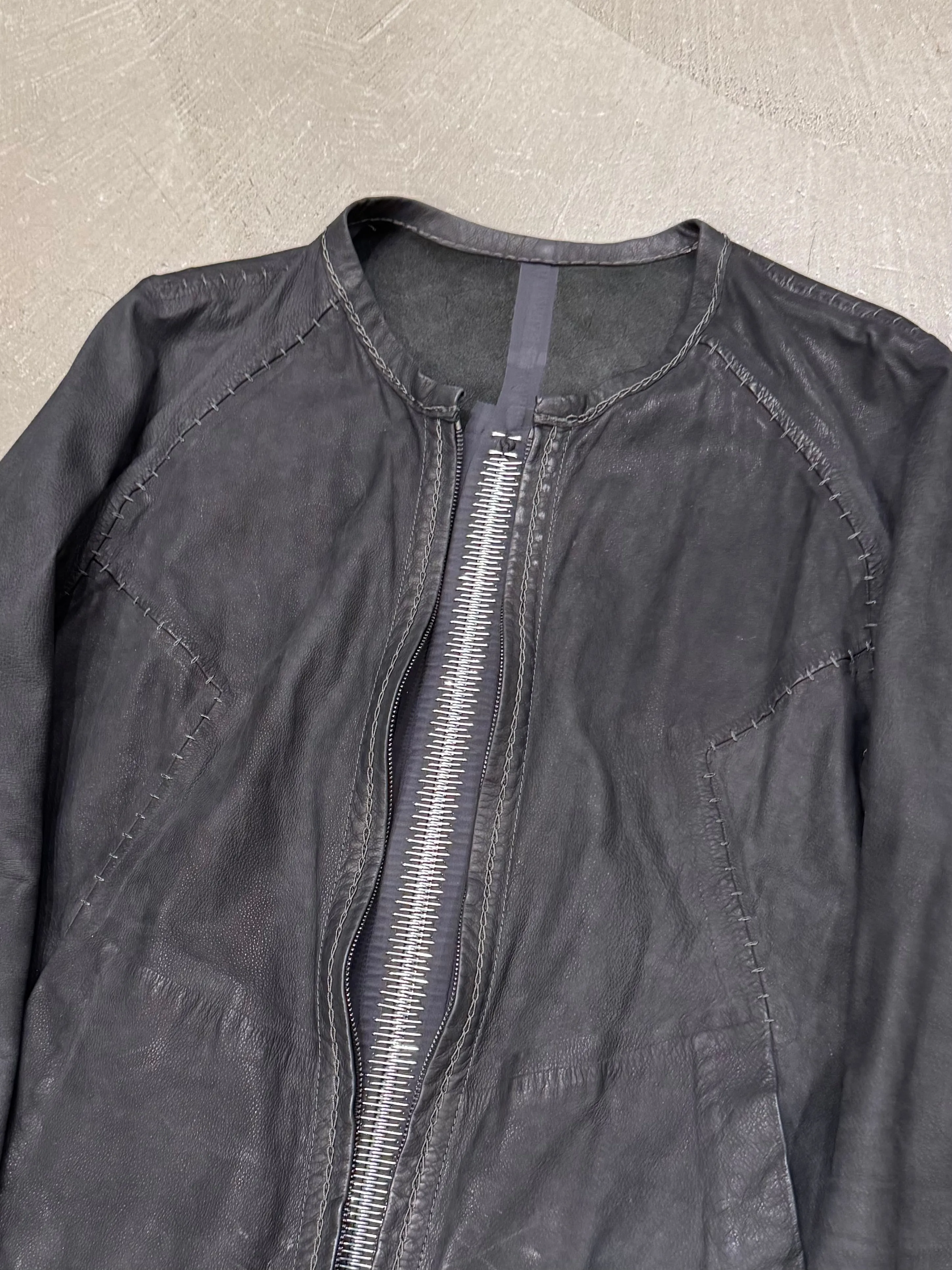 Isaac Sellam artisanal metal spine leather jacket