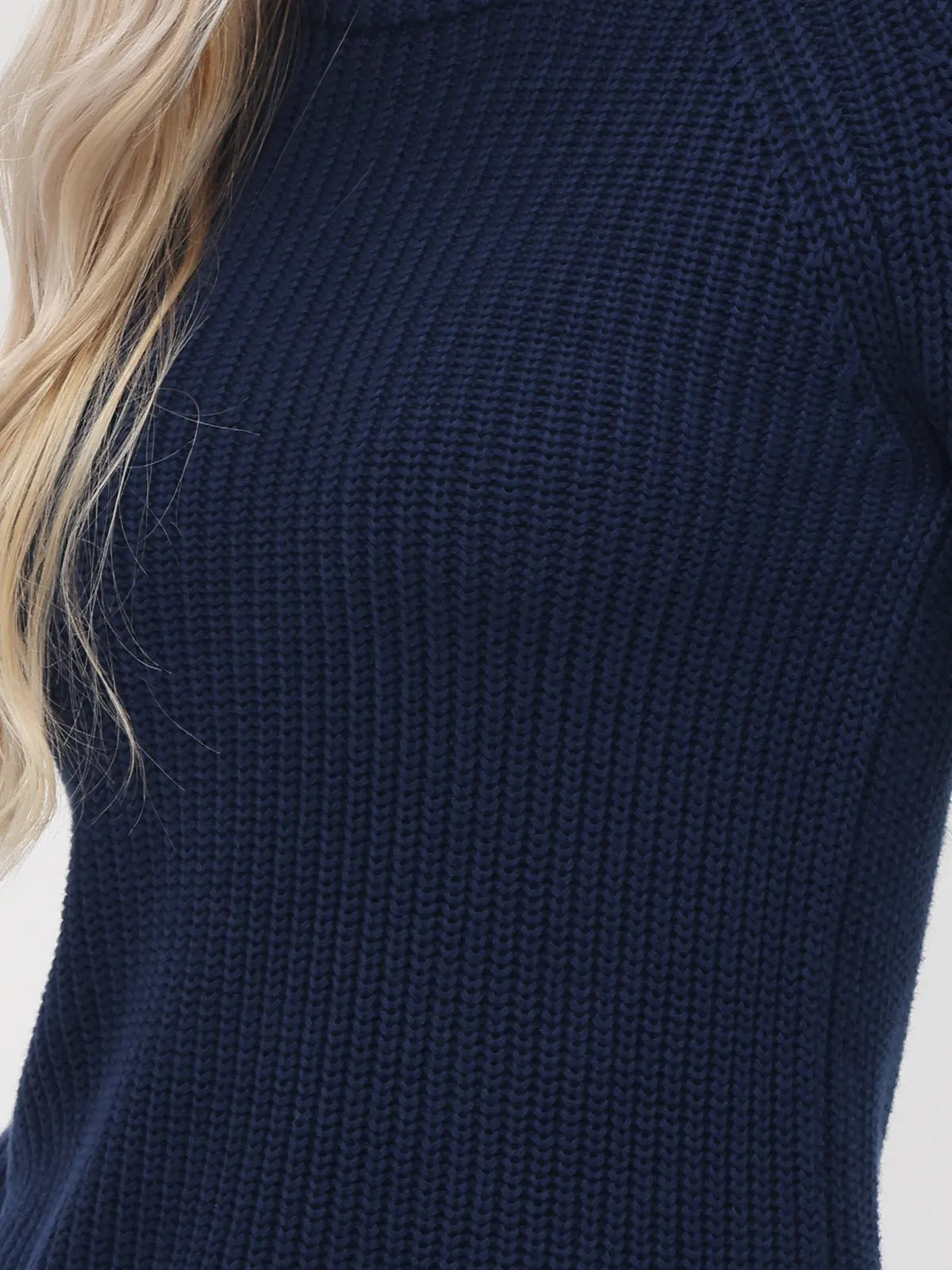 Jane: Crewneck Shaker Stitch Cotton Sweater