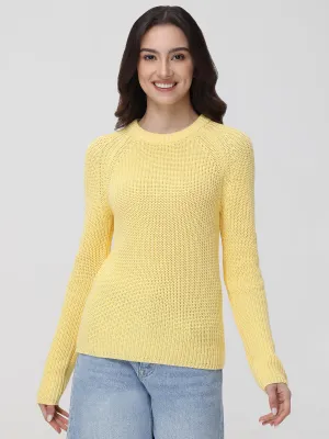 Jane: Crewneck Shaker Stitch Cotton Sweater