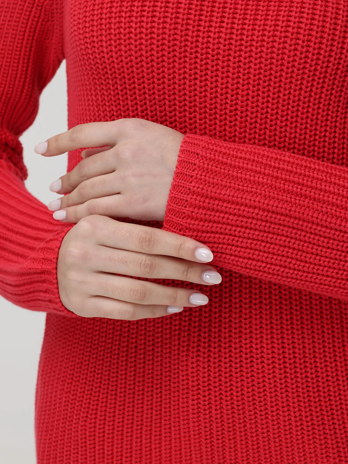 Jane: Crewneck Shaker Stitch Cotton Sweater
